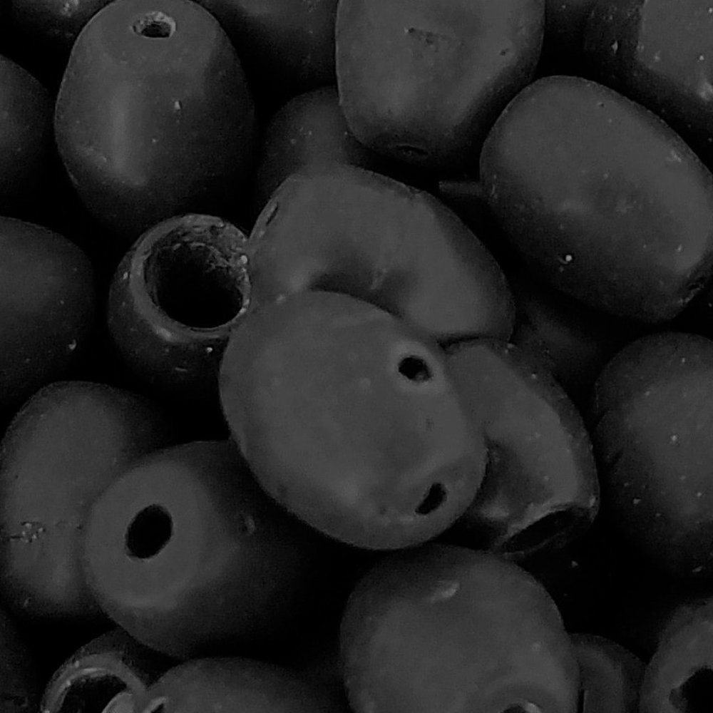 110+ BEADS Black Ceramic Cylinder 9-11 mm barrel bundle lot set handmade - Picture 5 of 6